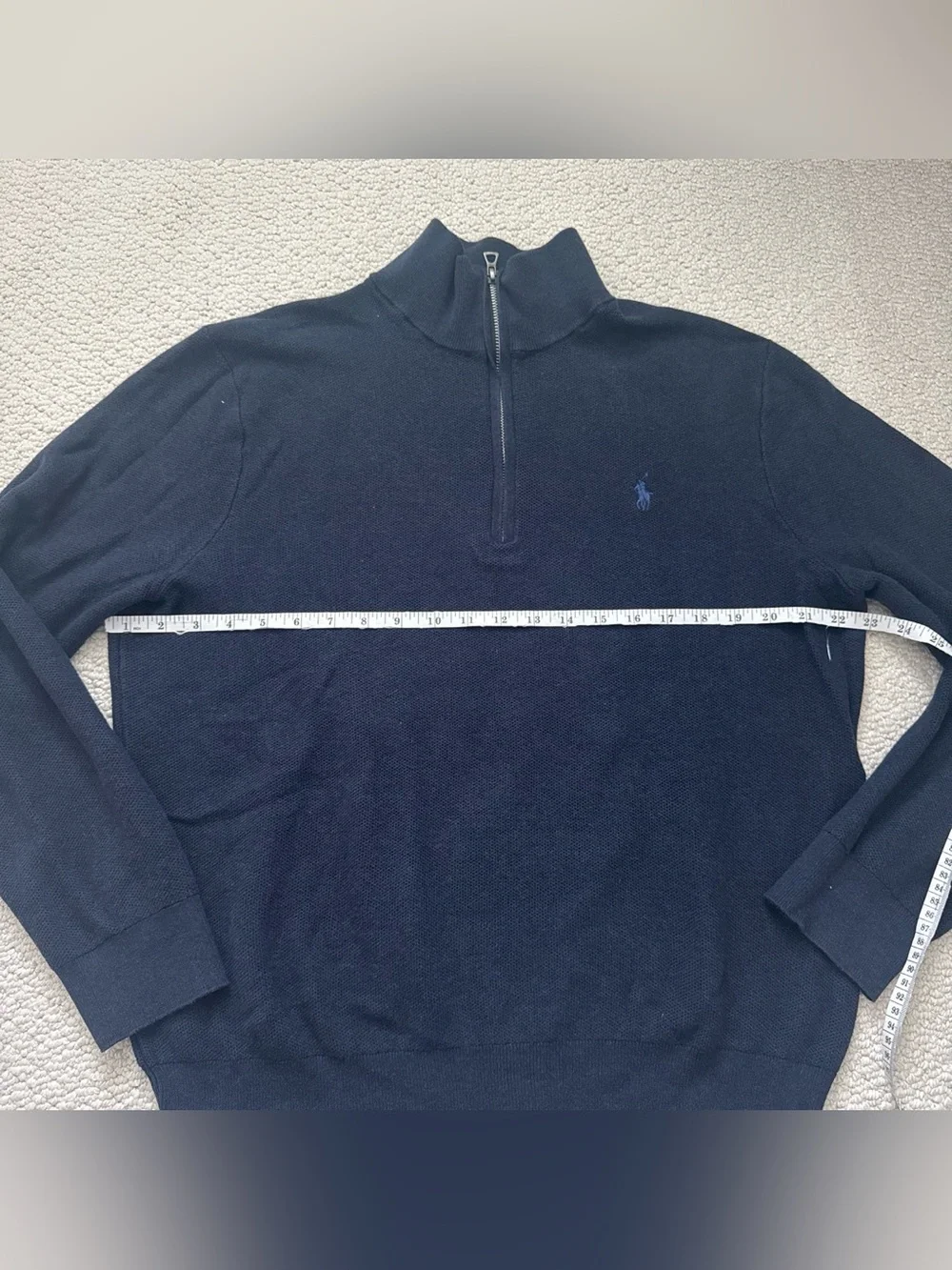 Ralph Lauren Navy Half-Zip Polo Sweater
